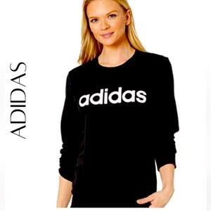 ADIDAS Women's Essentials Linear Sweatshirt, Black, L